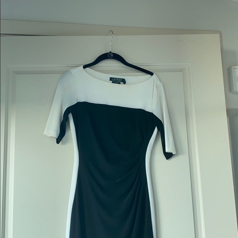 RALPH LAUREN black and white color block dress.